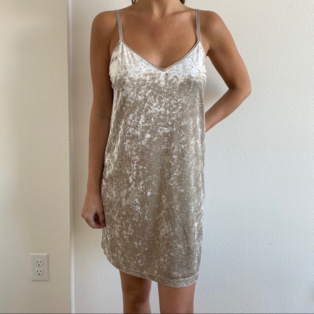 Zara velvet-feel slip dress